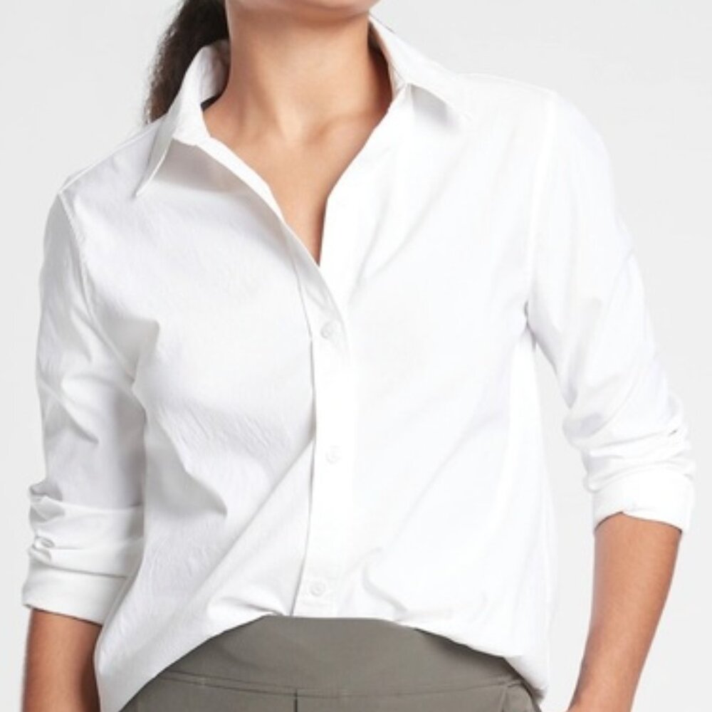 Athleta | White Button Down Oversized Relaxed Pop… - image 1